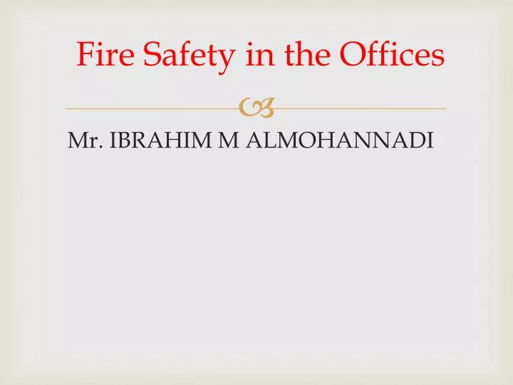 fire safety in the offices