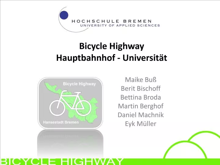 bicycle highway hauptbahnhof universit t