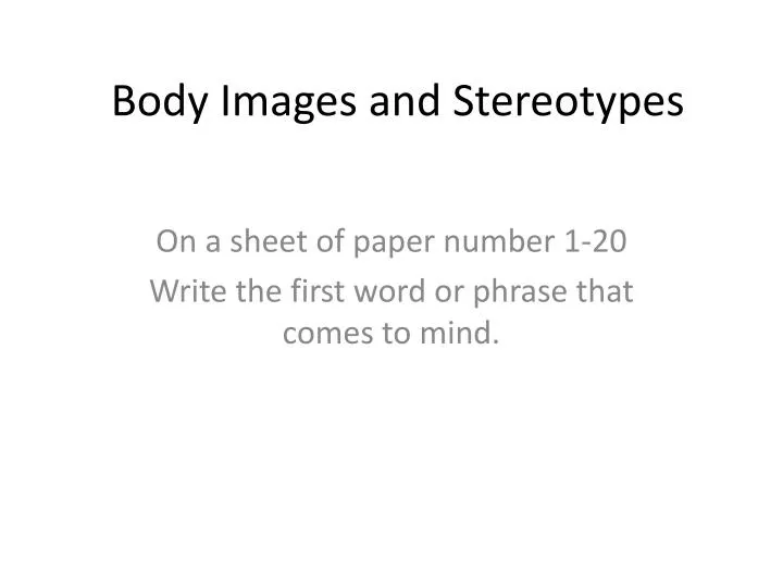 body images and stereotypes