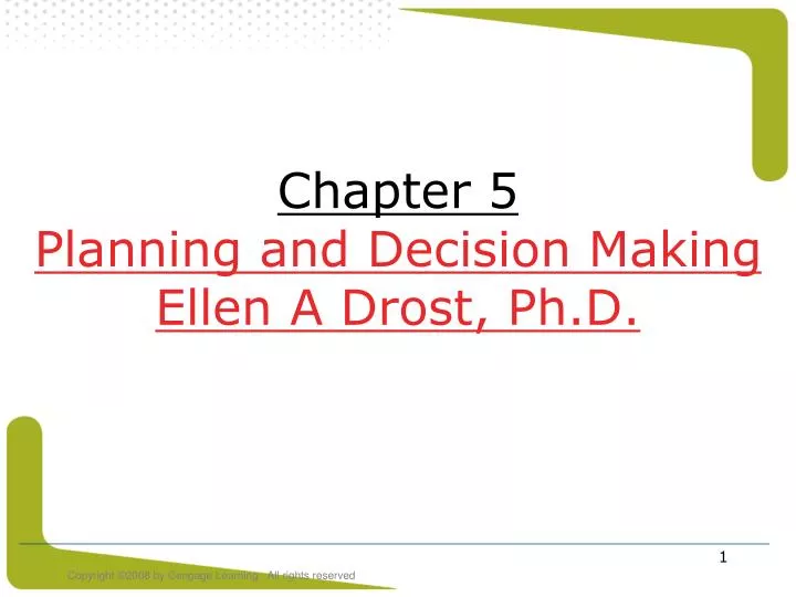 chapter 5 planning and decision making ellen a drost ph d