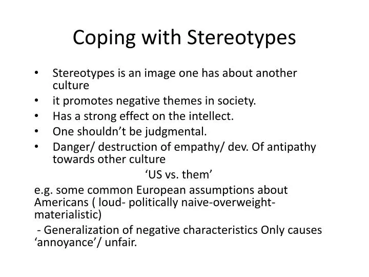 coping with stereotypes