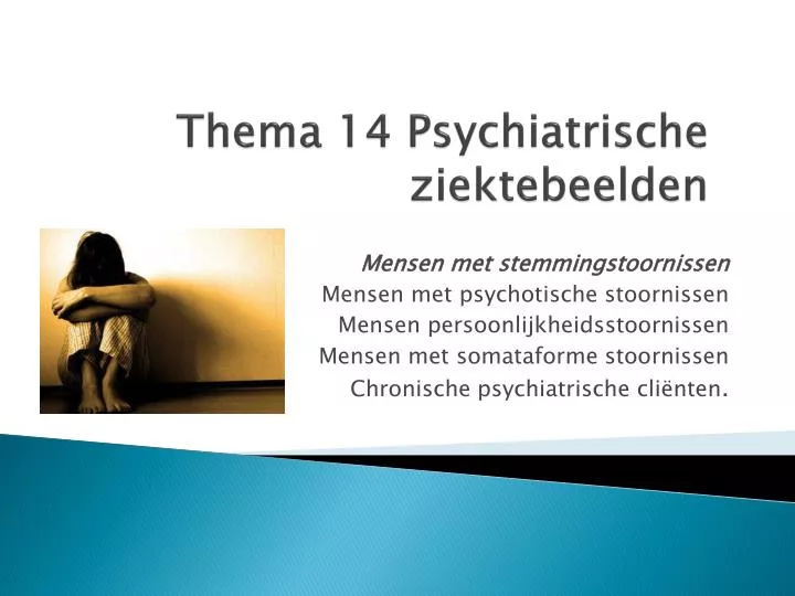 thema 14 psychiatrische ziektebeelden