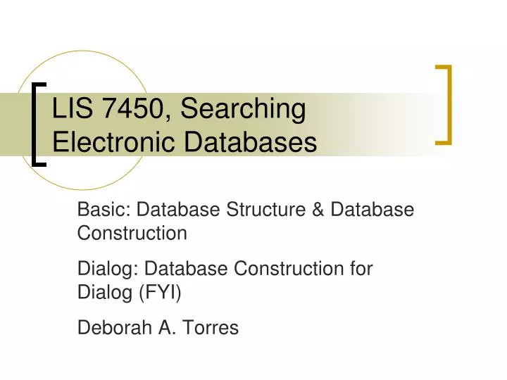 lis 7450 searching electronic databases