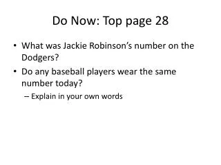 Do Now: Top page 28