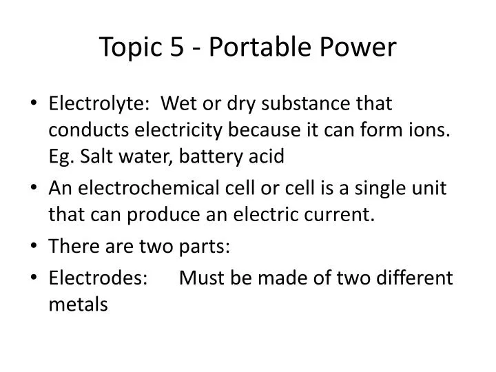 topic 5 portable power