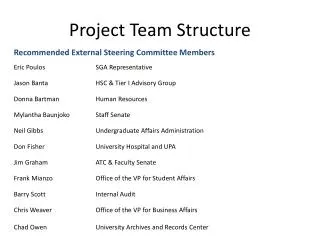 project team structure