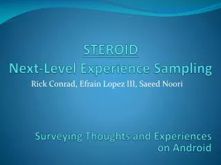STEROID Next-Level Experience Sampling