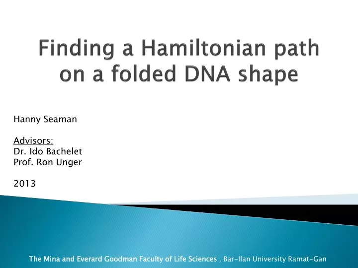 finding a hamiltonian path on a folded dna shape