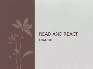 Read and react