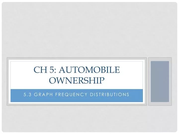 ch 5 automobile ownership