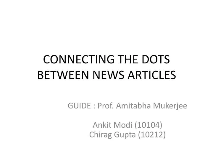 connecting the dots between news articles