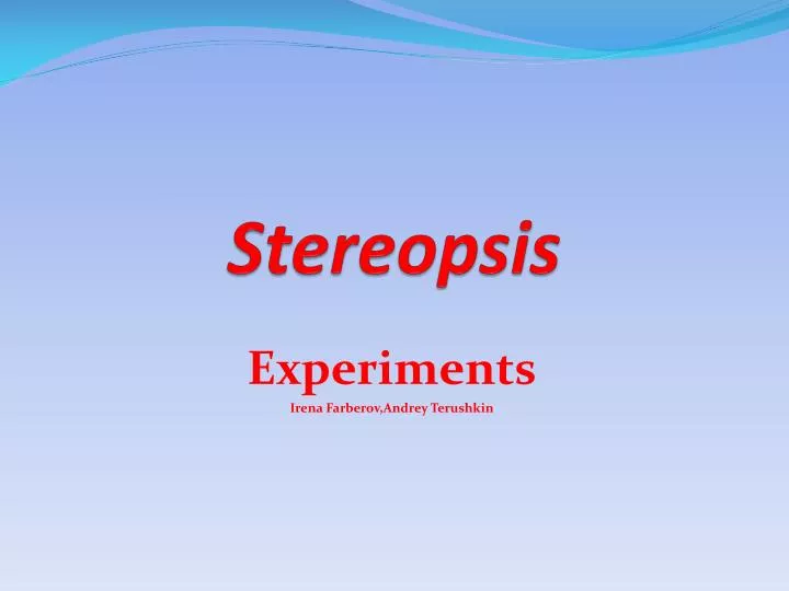 stereopsis