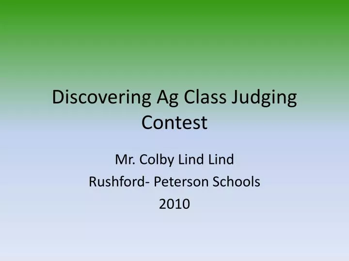 discovering ag class judging contest