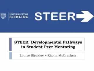 STEER: Developmental Pathways in Student Peer Mentoring