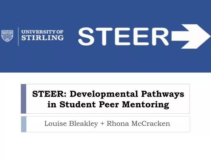 steer developmental pathways in student peer mentoring
