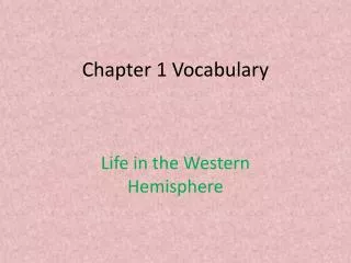 Chapter 1 Vocabulary