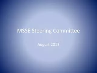 MSSE Steering Committee