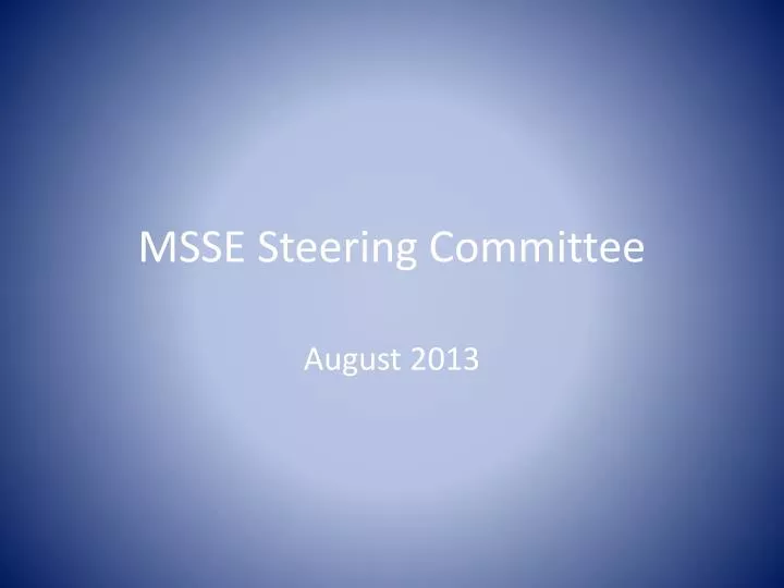 msse steering committee