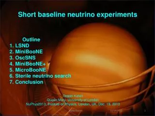 Short baseline neutrino experiments