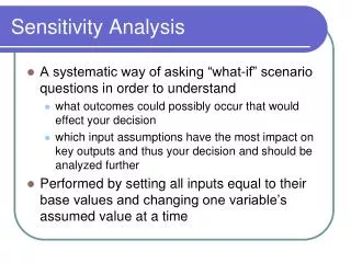 Sensitivity Analysis