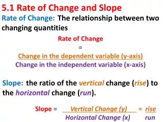5.1 Rate of Change and Slope