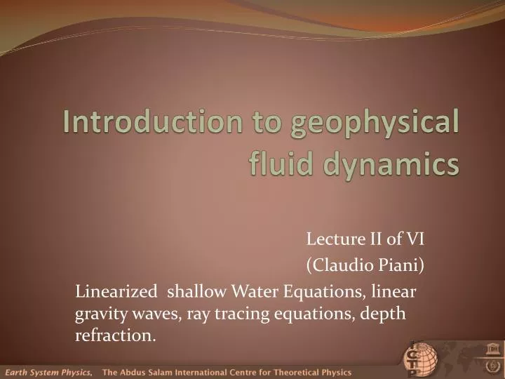 introduction to geophysical fluid dynamics