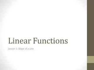 linear functions