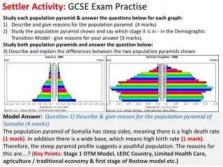 Settler Activity: GCSE Exam Practise