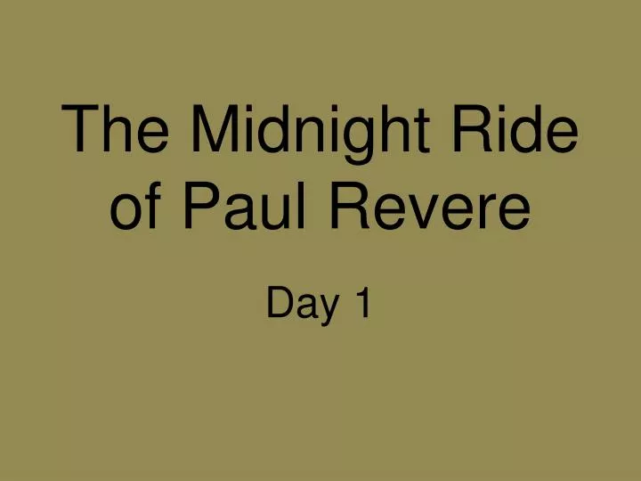 the midnight ride of paul revere