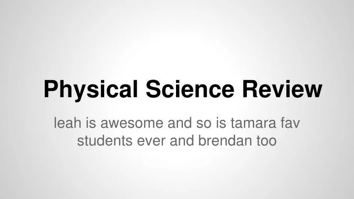 physical science review