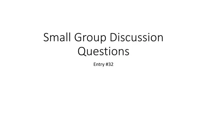 small group discussion questions