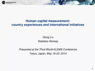 Human capital measurement: country experiences and international initiatives
