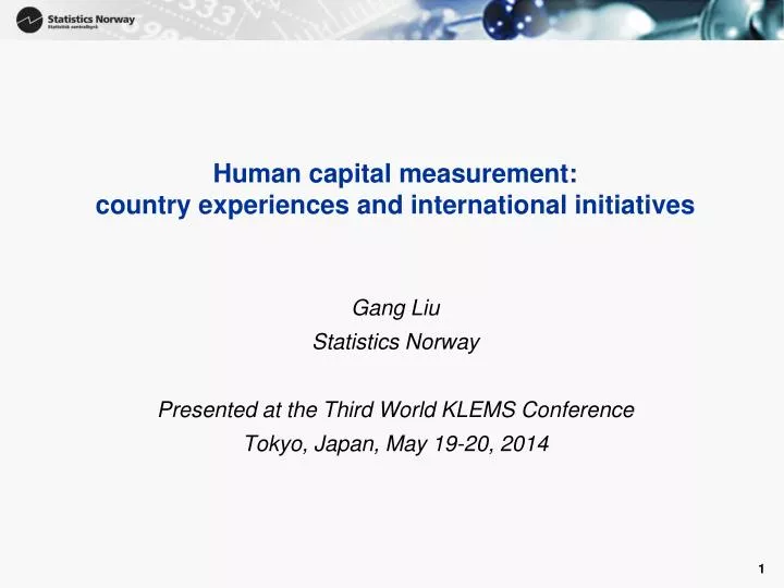human capital measurement country experiences and international initiatives
