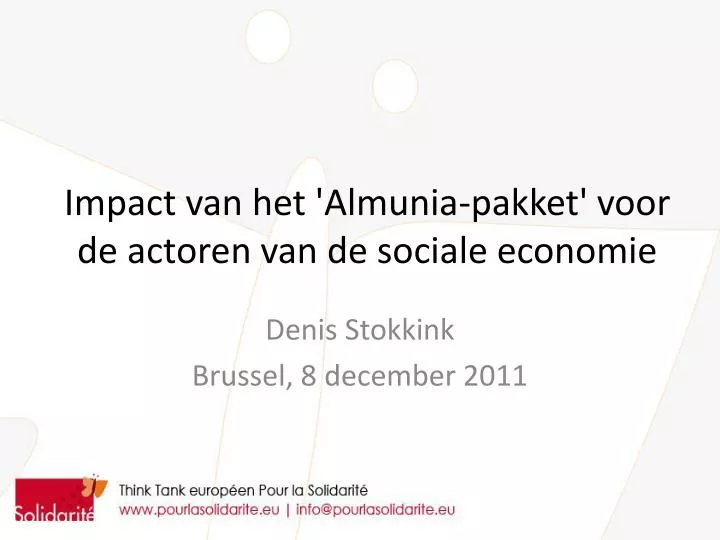 impact van het almunia pakket voor de actoren van de sociale economie