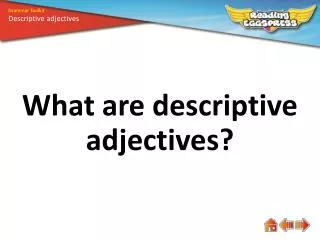 What are descriptive adjectives?