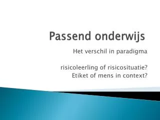 Passend onderwijs