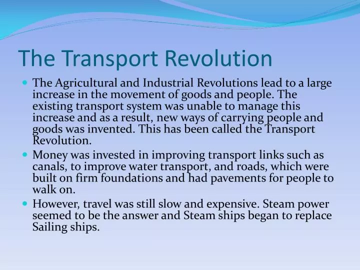 the transport revolution