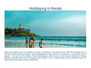 Holidaying in Kerala