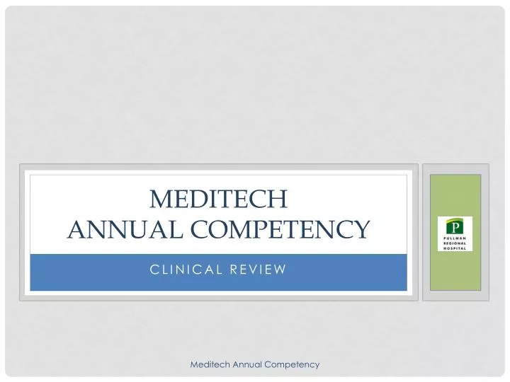meditech annual competency