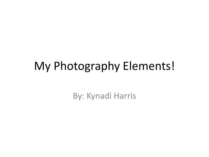 my photography elements