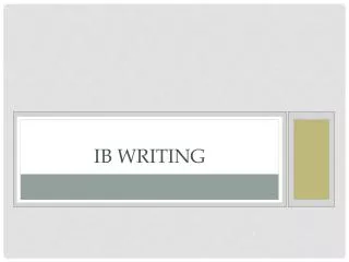 IB Writing