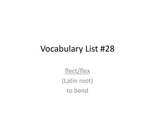 Vocabulary List #28