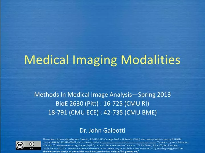 medical imaging modalities