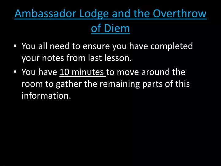 ambassador lodge and the overthrow of diem