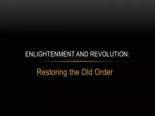 enlightenment and revolution