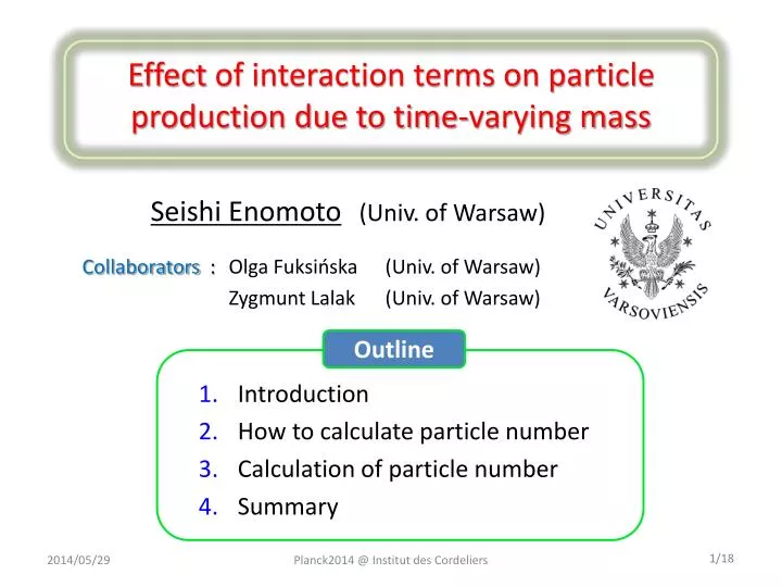 effect of interaction terms on particle production due to time varying mass