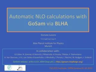 Automatic NLO calculations with GoSam via BLHA