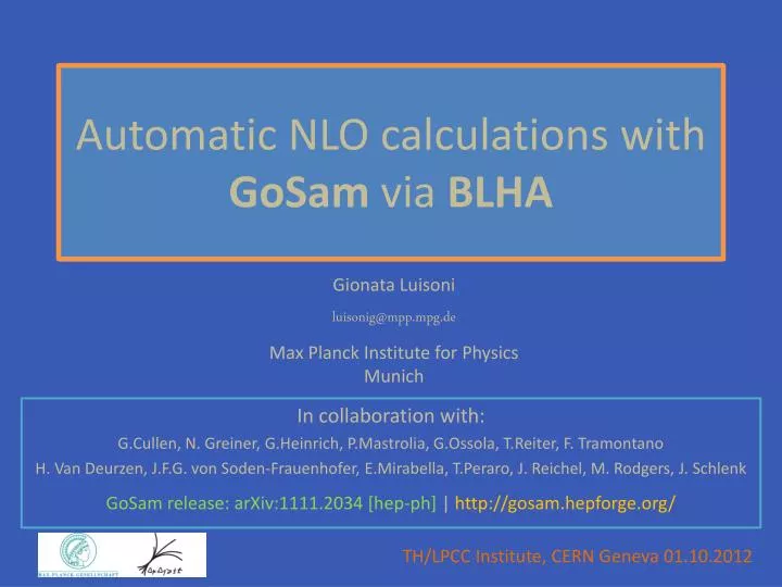 automatic nlo calculations with gosam via blha