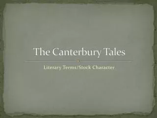 t he canterbury tales