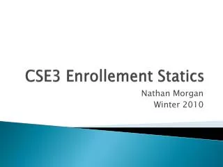 CSE3 Enrollement Statics